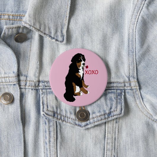 Valentinstag Bernese Mountain Dog Button (Beispiel)