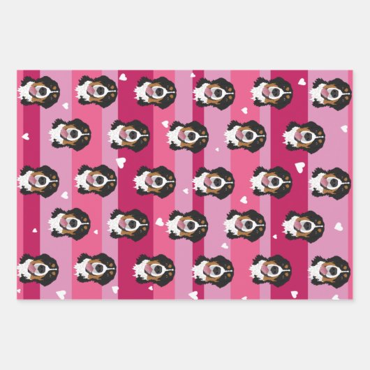 Valentinstag Bernese Mountain Dog   Geschenkpapier Set (Vorderseite)