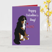 Valentinstag Bernese Mountain Dog Karte (Gelbe Blume)