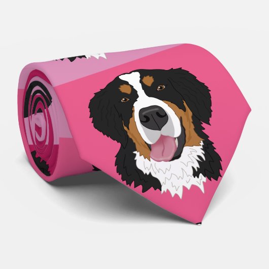 Valentinstag Bernese Mountain Dog Krawatte (Gerollt)