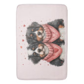 Valentinstag Bernese Mountain Hunde Badematte (Vorderseite Vertikal)