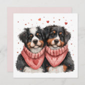 Valentinstag Bernese Mountain Hunde Feiertagskarte (Vorne/Hinten)