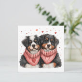Valentinstag Bernese Mountain Hunde Feiertagskarte (Stehend Vorderseite)