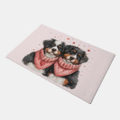 Valentinstag Bernese Mountain Hunde Fußmatte (Schrägansicht)