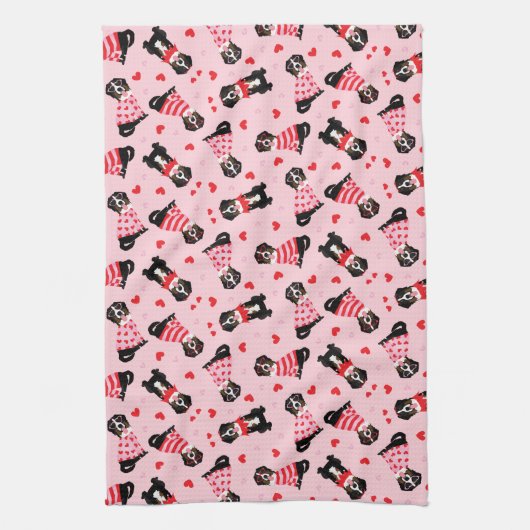 Valentinstag Bernese Mountain Hunde Geschirrtuch (Vertikal)