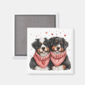 Valentinstag Bernese Mountain Hunde Magnet (Vorderseite/Rückseite)