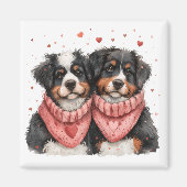 Valentinstag Bernese Mountain Hunde Magnet (Vorne)