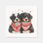 Valentinstag Bernese Mountain Hunde Serviette (Vorderseite)