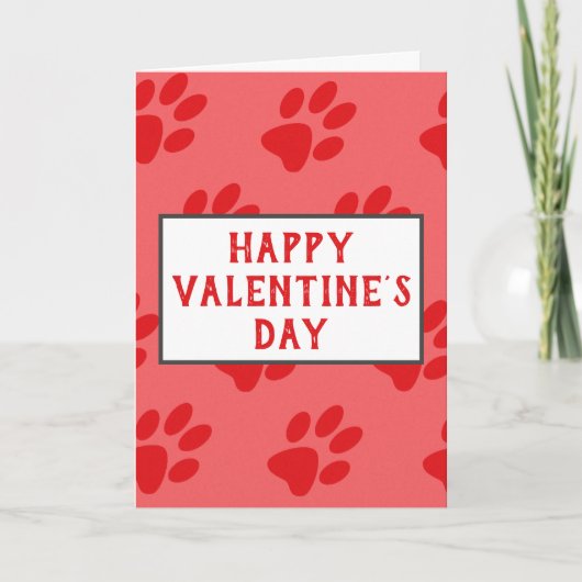 Valentinstag Best Hund Mama je Paw Prints Karte (Vorderseite)