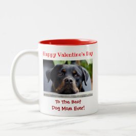 Valentinstag Beste Hunde Mama je Niedliches Foto Zweifarbige Tasse