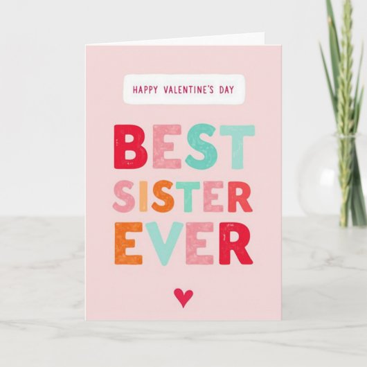 Valentinstag-Beste-Schwester-aller-Karten Karte (Vorderseite)