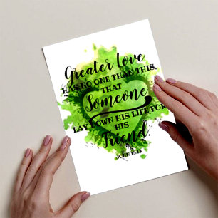 Valentinstag Bibelvers: Johannes 15:13 Feiertagskarte
