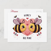 Valentinstag Bienen Feiertagspostkarte (Vorne/Hinten)