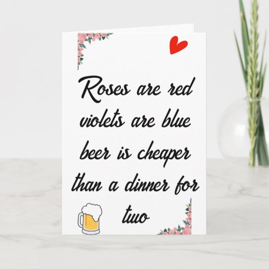 Valentinstag Bierausweis Karte (Vorderseite)