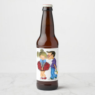 Valentinstag-Bierflasche für eine Liebe Bierflaschenetikett