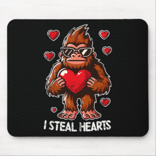 Valentinstag Big Foot Sasquatch Ich stehle Herzen Mousepad