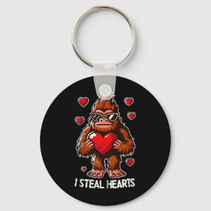 Valentinstag Big Foot Sasquatch Ich stehle Herzen Schlüsselanhänger