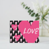 Valentinstag Big Hearts Liebe Rosa Postkarte (Stehend Vorderseite)