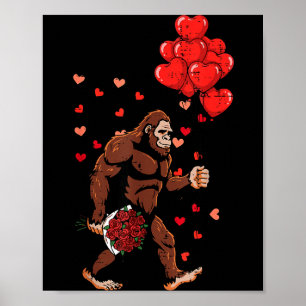 Valentinstag Bigfoot Ballons Sasquatch Männer Jung Poster