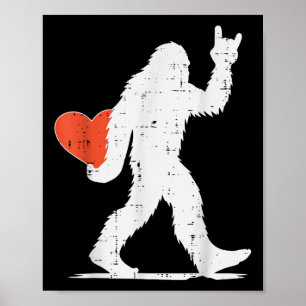 Valentinstag Bigfoot Rock Heart Sasquatch Frauen Poster