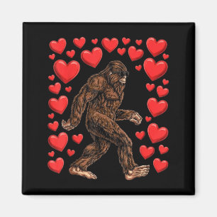 Valentinstag Bigfoot Rote Herzen Lustiger Sasquatc Magnet