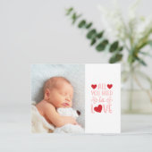 Valentinstag Birth Ankündigung (Stehend Vorderseite)