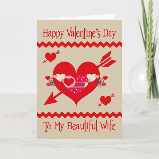 Valentinstag bis Ehefrau Grußkarte Feiertagskarte (Vorderseite)