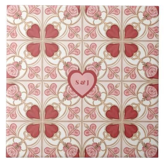 Valentinstag-Bistro-Fliesen-Kunst Fliese (Vorderseite)