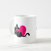 Valentinstag Black Kitty Tasse (Vorderseite Links)
