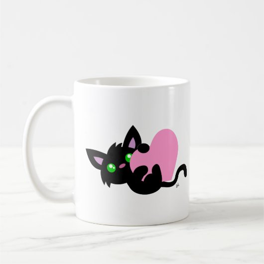 Valentinstag Black Kitty Tasse (Links)