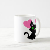 Valentinstag Black Kitty Tasse (VorderseiteRechts)