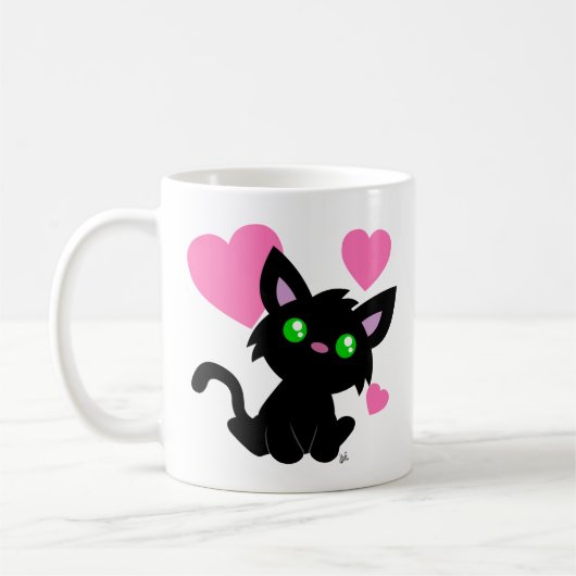 Valentinstag Black Kitty Tasse (Links)