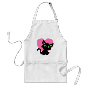 Valentinstag Black Kitty White Schürze