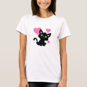 Valentinstag Black Kitty White Shirts (Vorderseite)