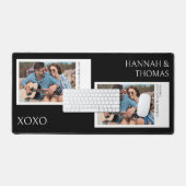 Valentinstag Black Two Foto Collage Desk Mat Schreibtischunterlage (Tastatur & Maus)