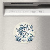 Valentinstag blauer Cupid Magnet (In Situ (Geschirrspüler))