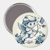 Valentinstag blauer Cupid Magnet (Vorderseite/Rückseite)