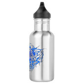Valentinstag Blauer Herzstamm Tattoo Edelstahlflasche (Rechts)