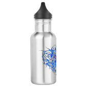 Valentinstag Blauer Herzstamm Tattoo Edelstahlflasche (Links)