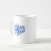 Valentinstag Blauer Herzstamm Tattoo Kaffeetasse (Vorderseite Links)