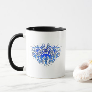 Valentinstag Blauer Herzstamm Tattoo Tasse