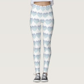 Valentinstag Blaues Herz Leggings (Vorderseite)