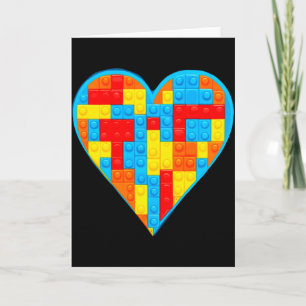 Valentinstag Block Ziegel Herz T-Shirt Karte