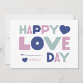 Valentinstag-Blockbriefe im Kinderzimmer Mitteilungskarte (Vorderseite)