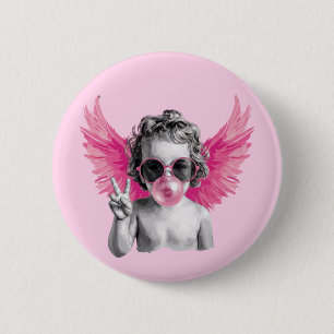 Valentinstag Blowing Bubble Cupid Valentinstag Button