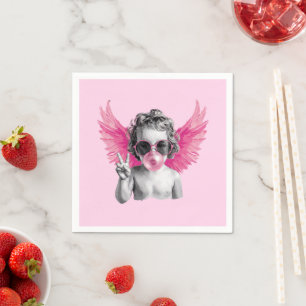 Valentinstag Blowing Bubble Cupid Valentinstag  Serviette
