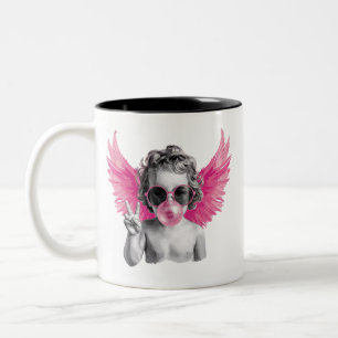 Valentinstag Blowing Bubble Cupid Valentinstag  Zweifarbige Tasse