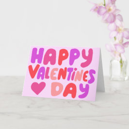 Valentinstag Blubble Letters Pink Curvy Retro Karte