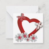 Valentinstag Blume Blütenschmetterling Mitteilungskarte (Rückseite)