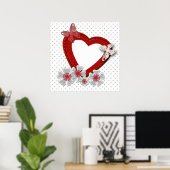 Valentinstag Blume Blütenschmetterling Poster (Heimbüro)